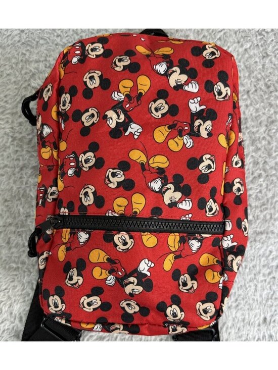 Disney Other - Disney Mickey Mouse Mini Backpack Red With Adjustable Straps & Zippered Pocket